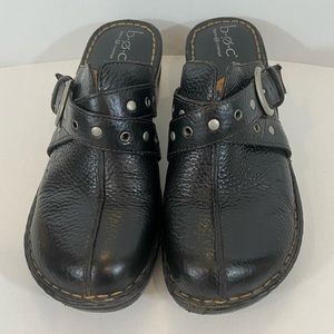 Born Concept Karley Black Leather Clog Sz 9